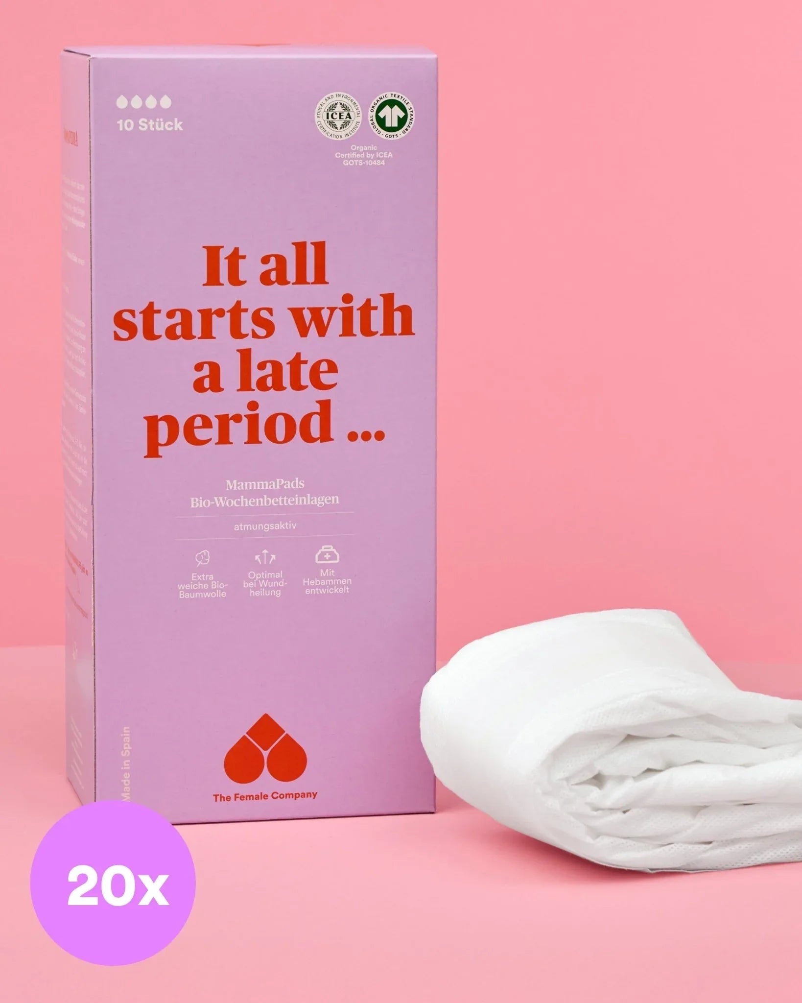 Bio-Wochenbetteinlagen – 20 Stück - The Female Company