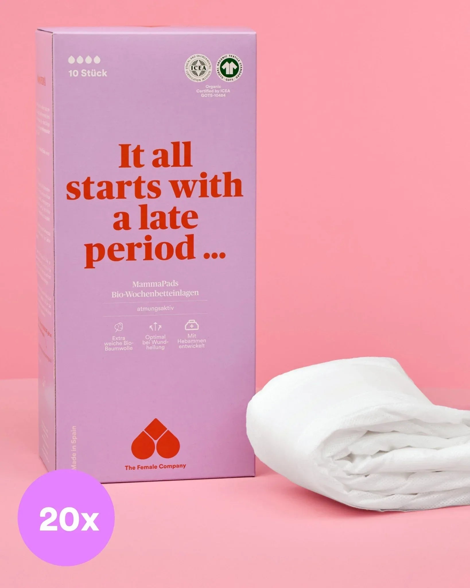 Organic Postpartum Pads – Pack of 20