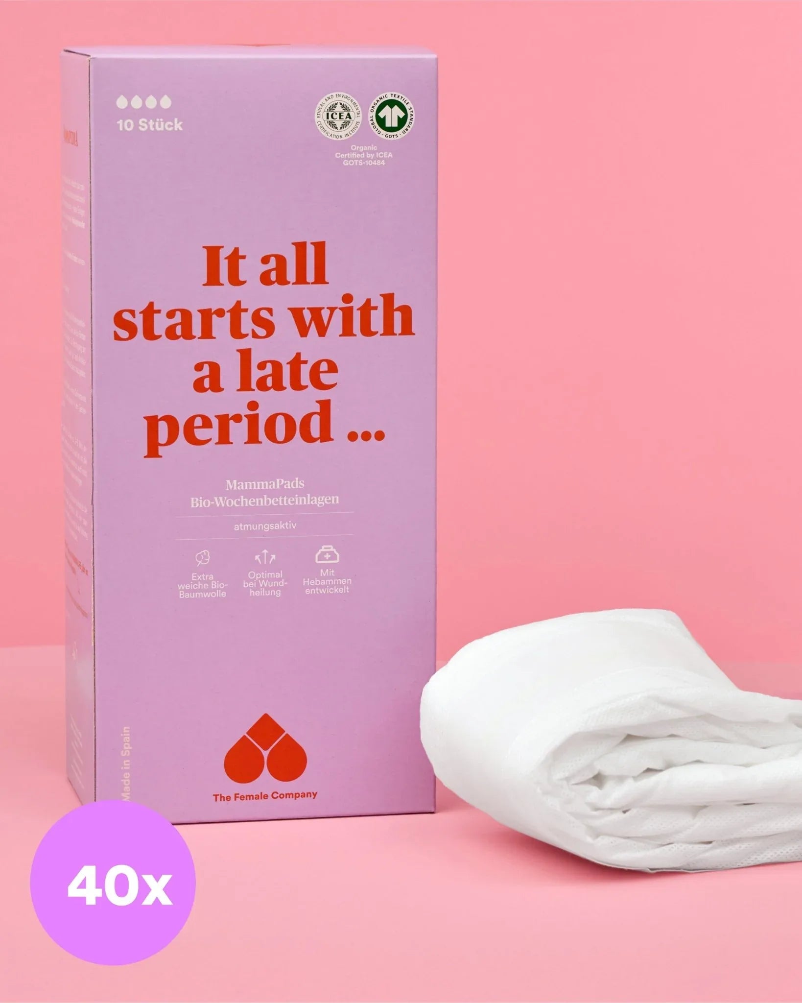 Bio-Wochenbetteinlagen – 40 Stück - The Female Company