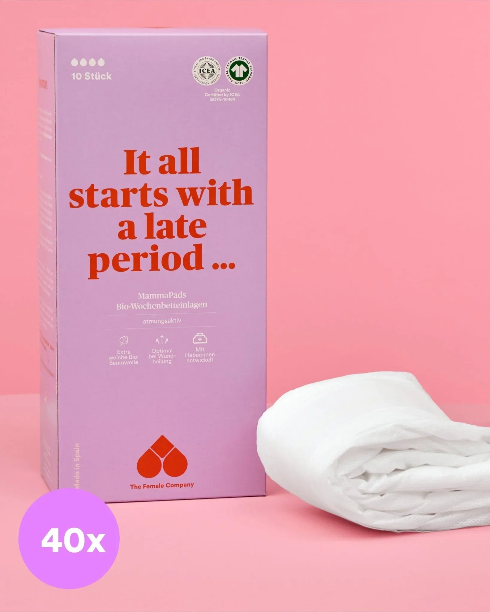 Organic Postpartum Pads – Pack of 40
