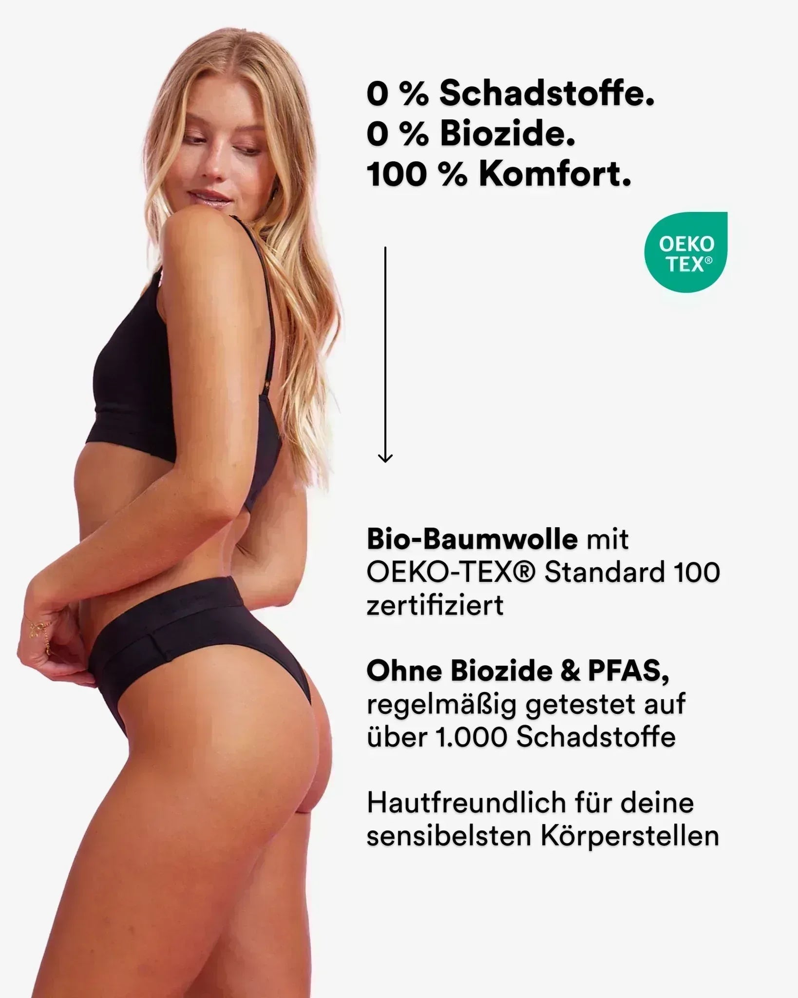 SET: Period Panty – Medium – 2x Basic Tanga Schwarz / 1x Leo Sienna