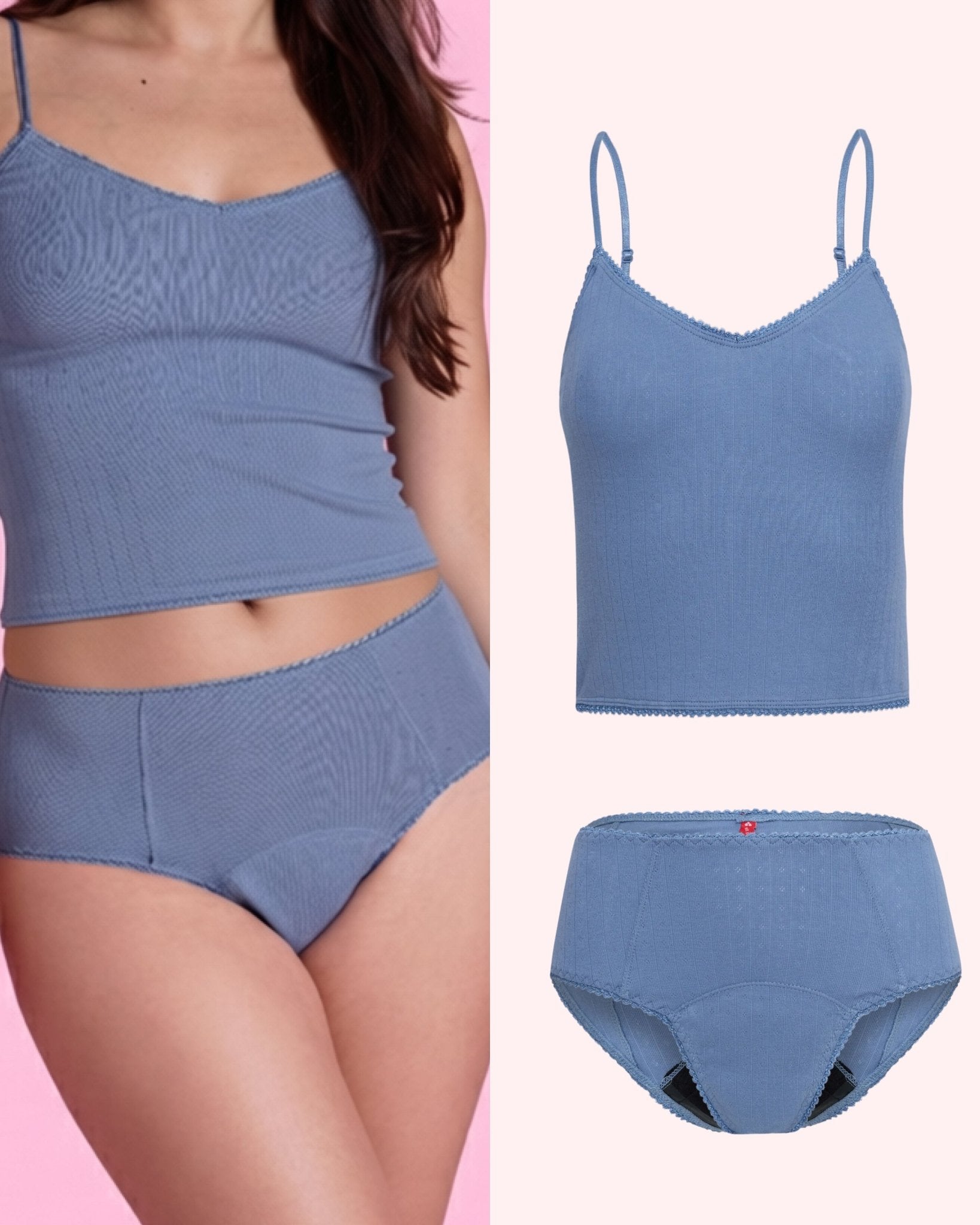Set: Pointelle Cropped Top & High Waist - Extra Strong