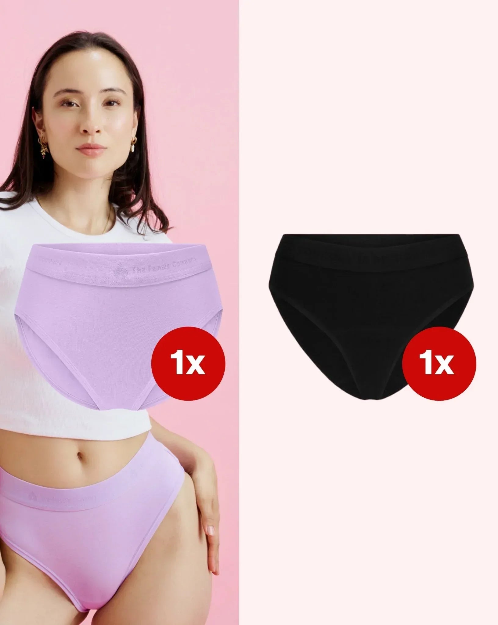 SET: Unterwäsche - 1x Slip Schwarz/ 1x Slip Lavendula