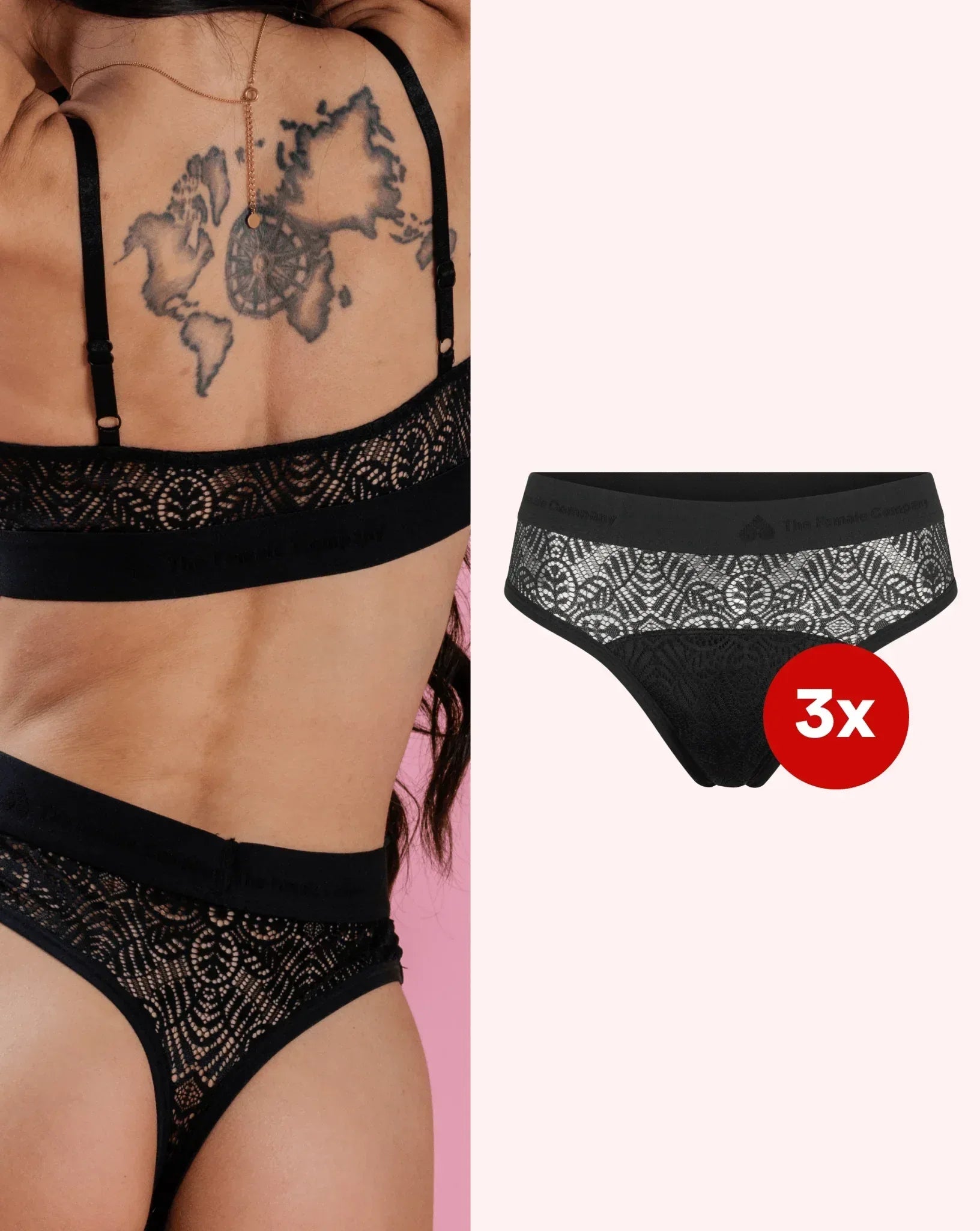 Set: 3x Period Panty – Medium – Tanga LACE