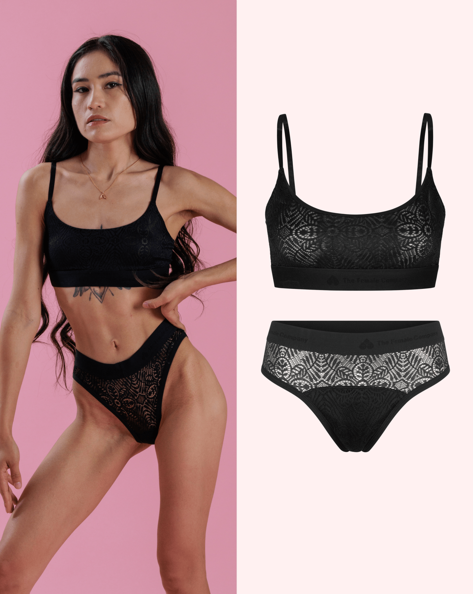 Set: Nïpples Bralette LACE & Brazilian - Strong