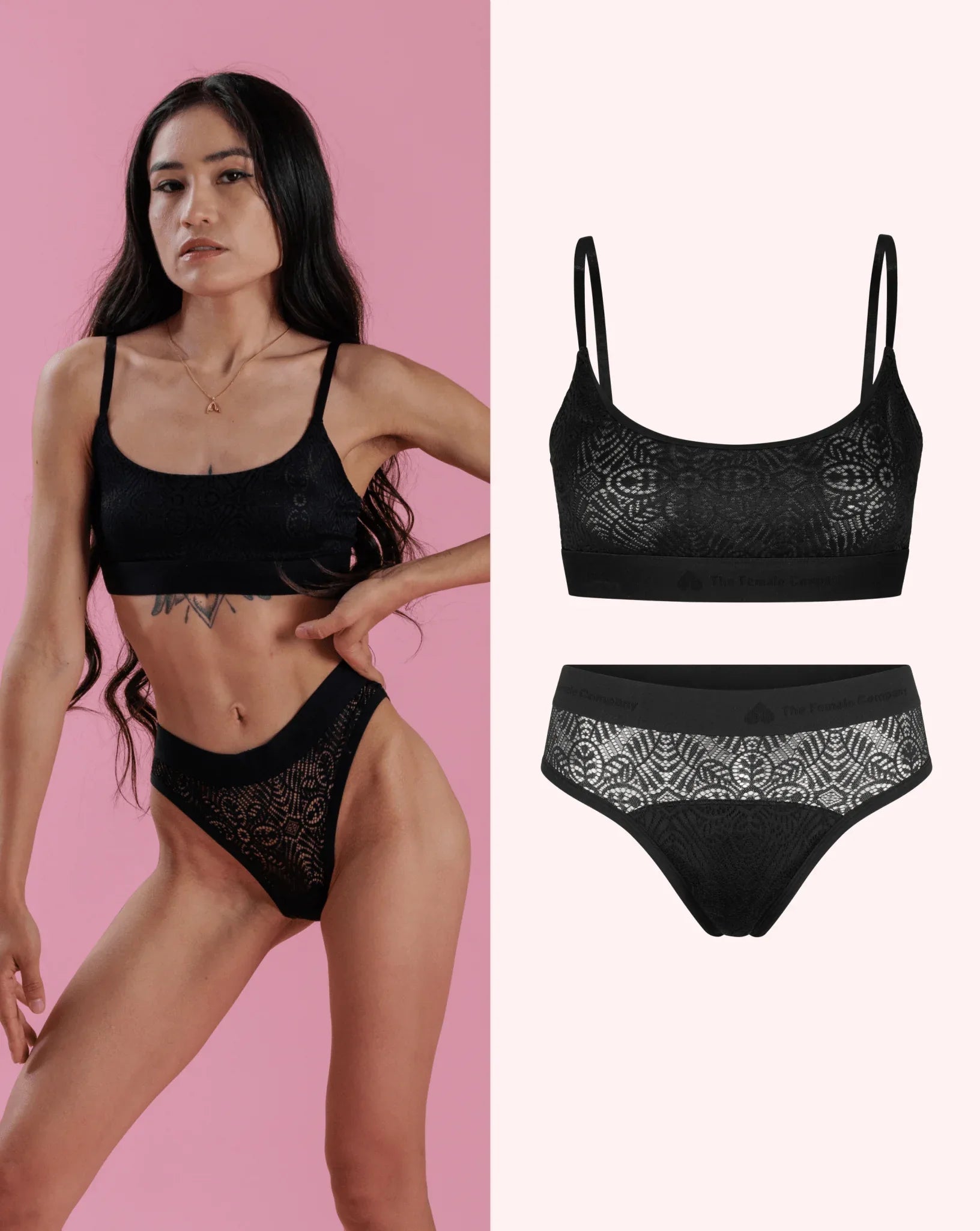 Set: Nïpples Bralette LACE & Brazilian - Strong - The Female Company