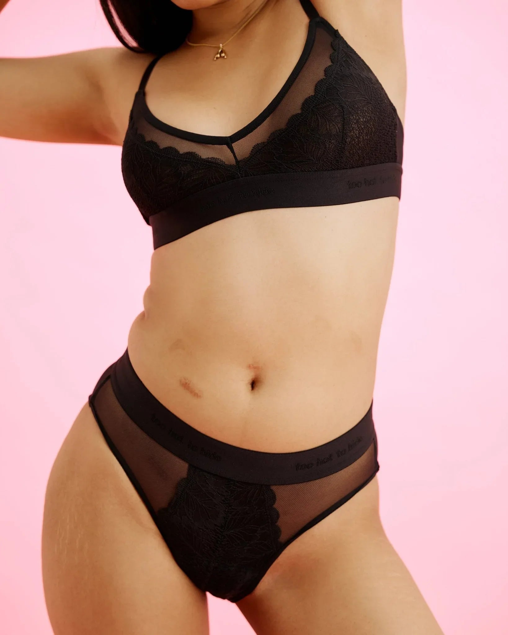 Set: Bralette & Slip – Extra Strong - LACE MESH - The Female Company