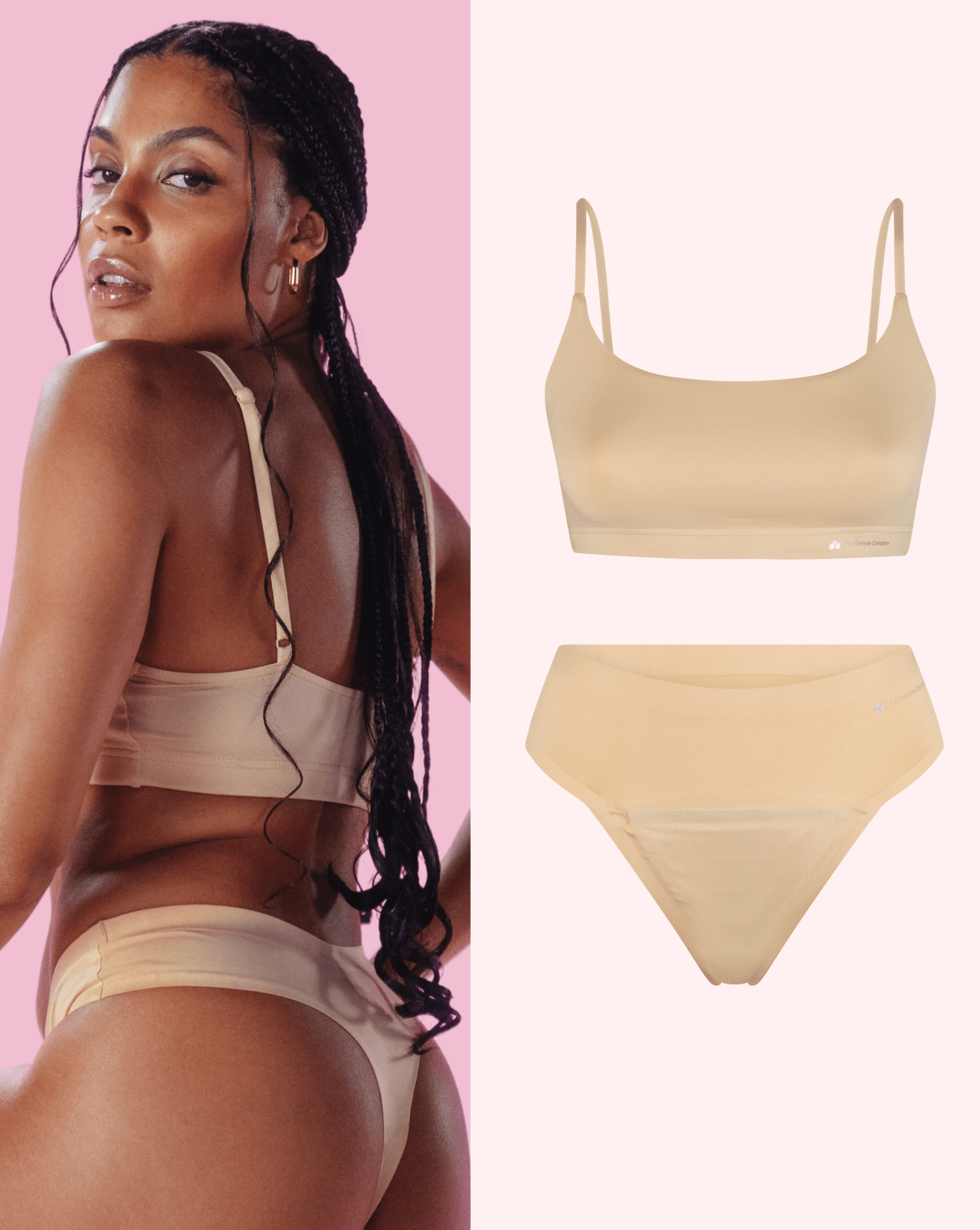 SET: Nïpples Bralette & Period Panty – Medium - Thong SEAMLESS