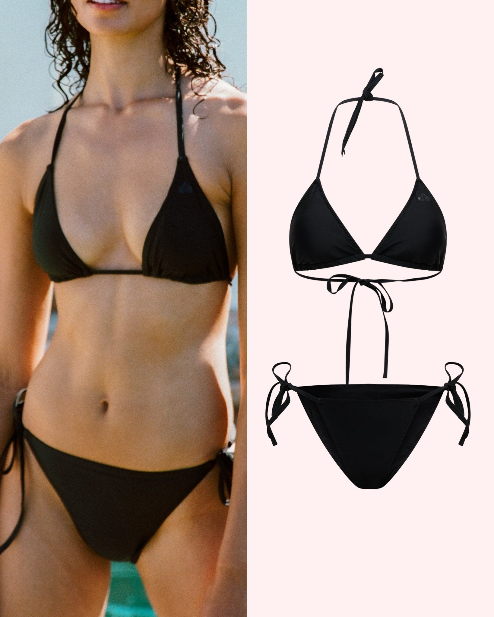 Set: Bikinitop Triangle & Perioden Bademode Tie Slip