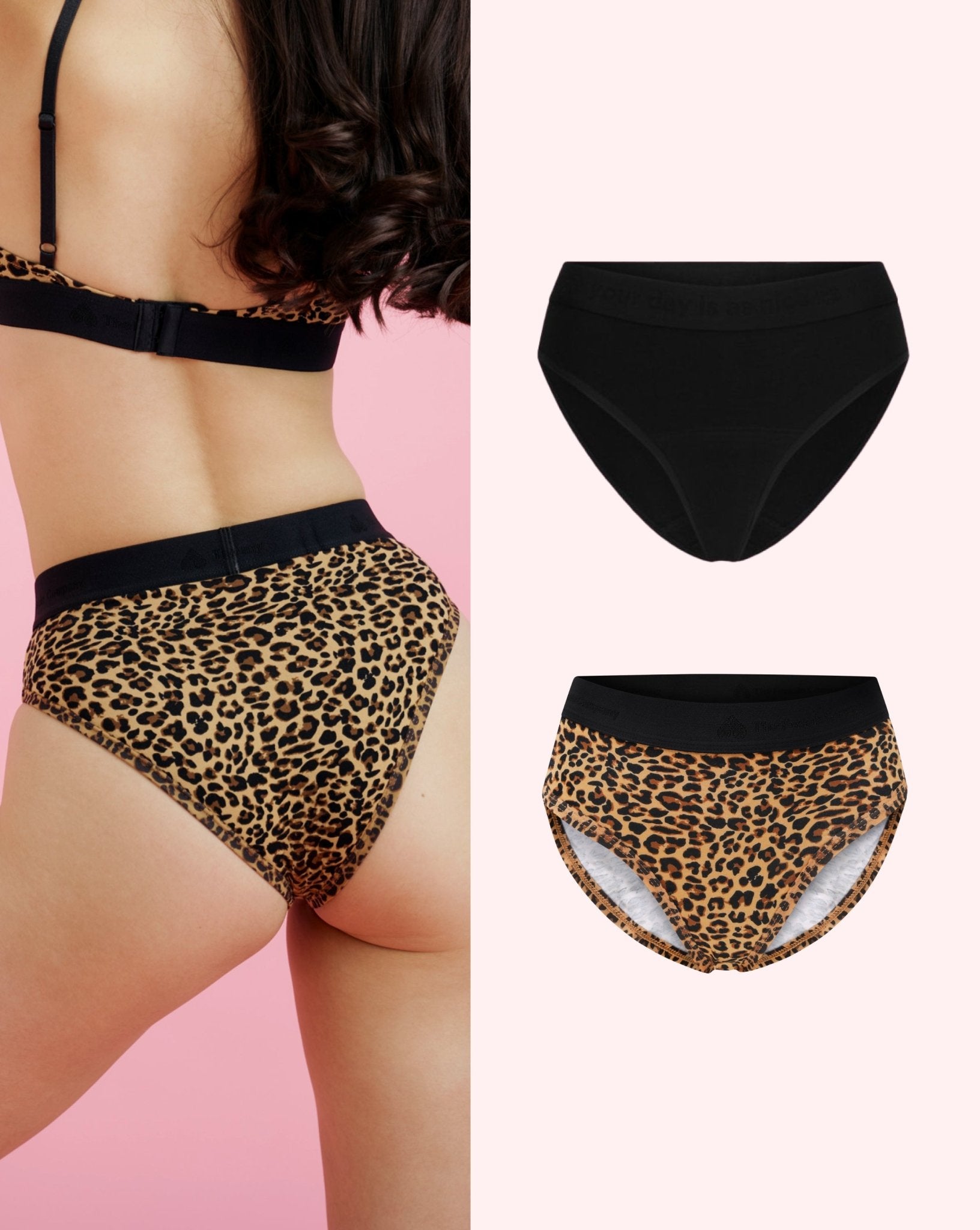 SET: Underwear - 1x Basic Slip Black/ 1x Basic Slip Leo