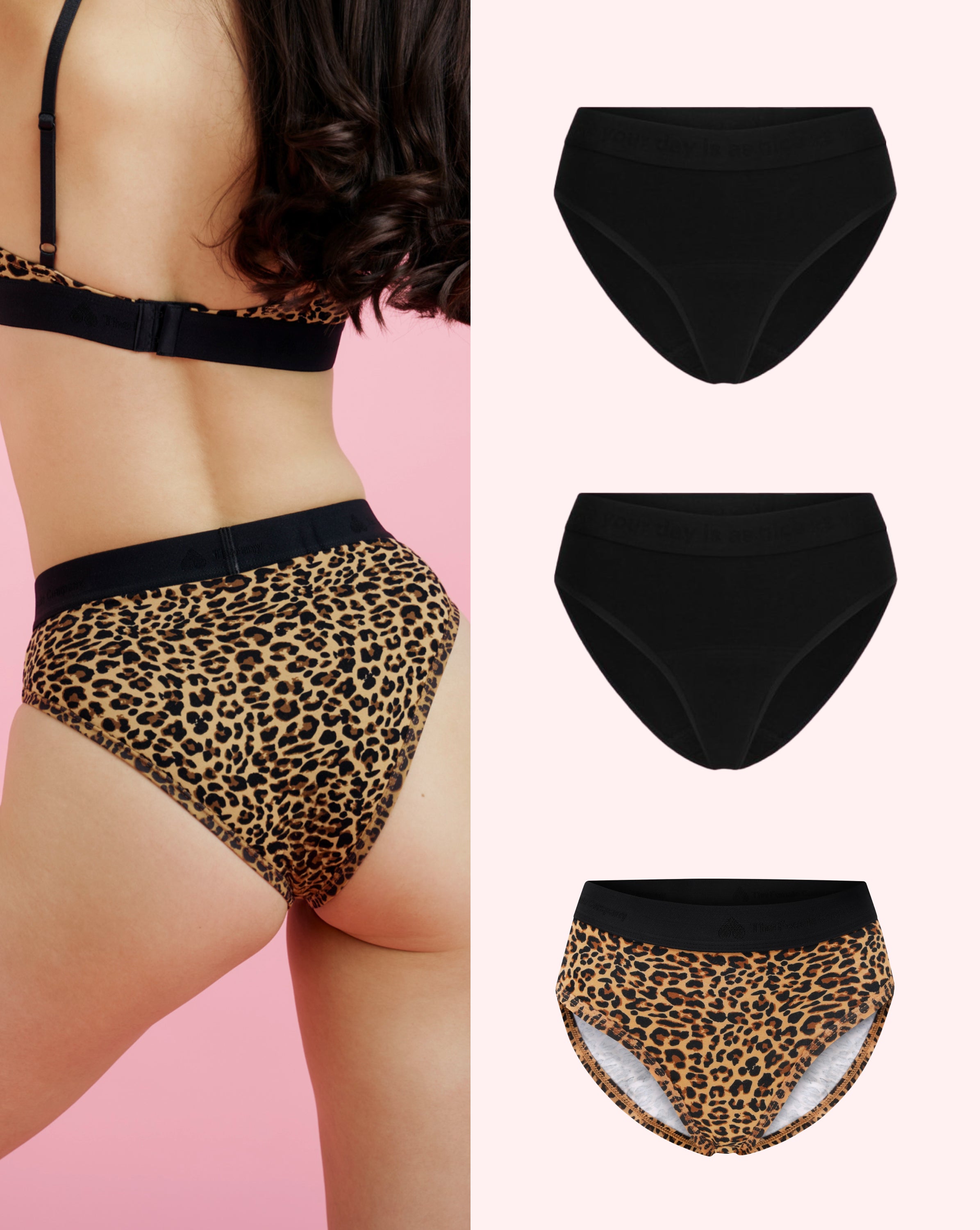 SET: Normal Underwear - 2x Brief Black/ 1x Slip Leo