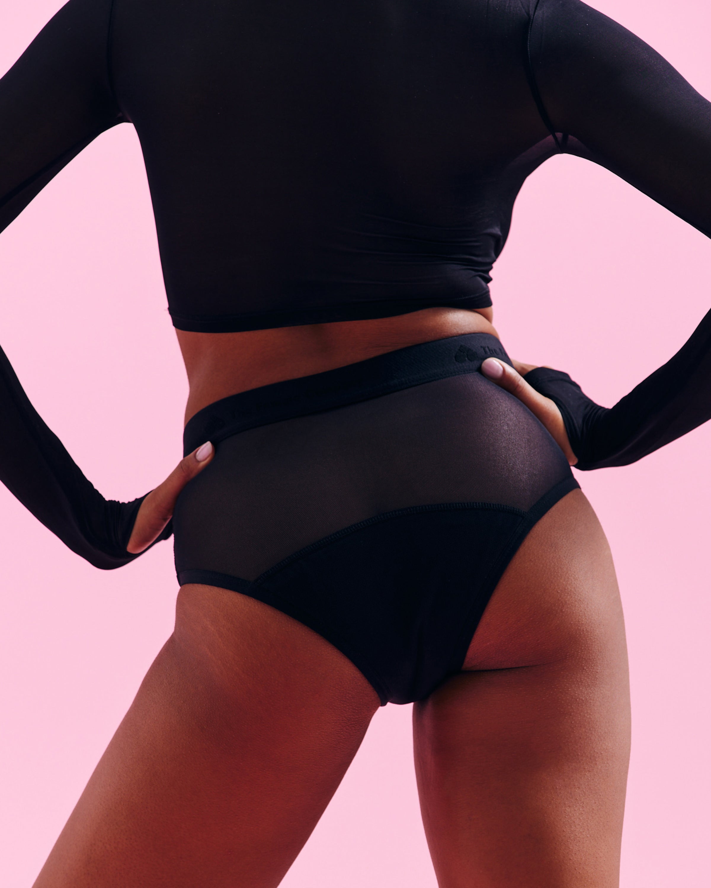 Period underwear Hipster black mesh shop online