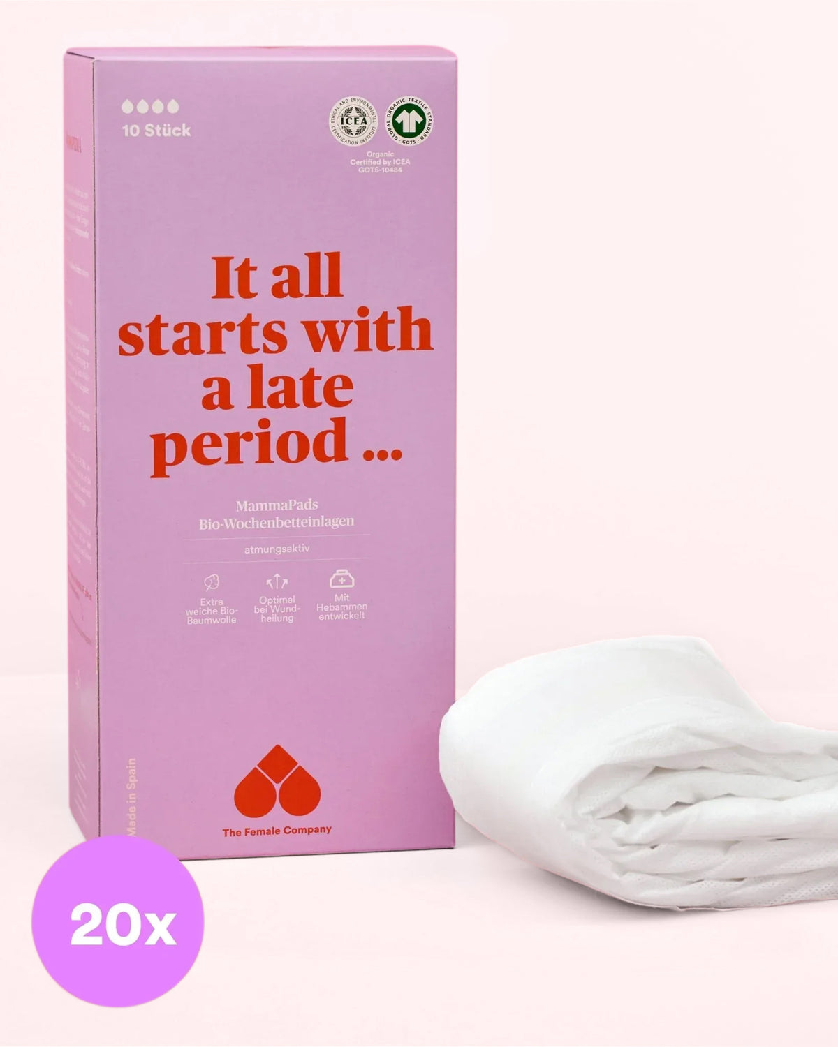 Organic Postpartum Pads – Pack of 20 