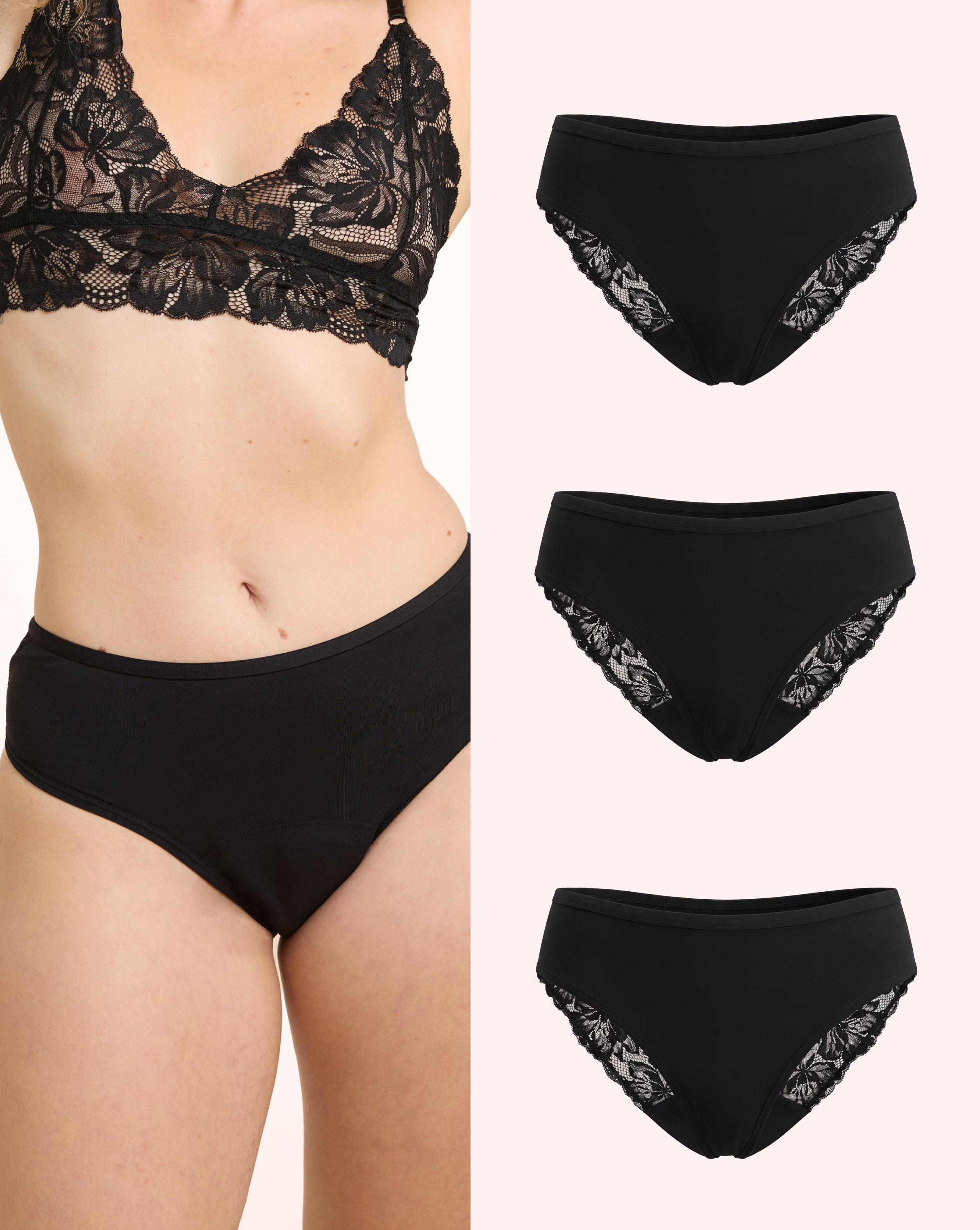 Multipack: 3x Cotton Lace Slip
