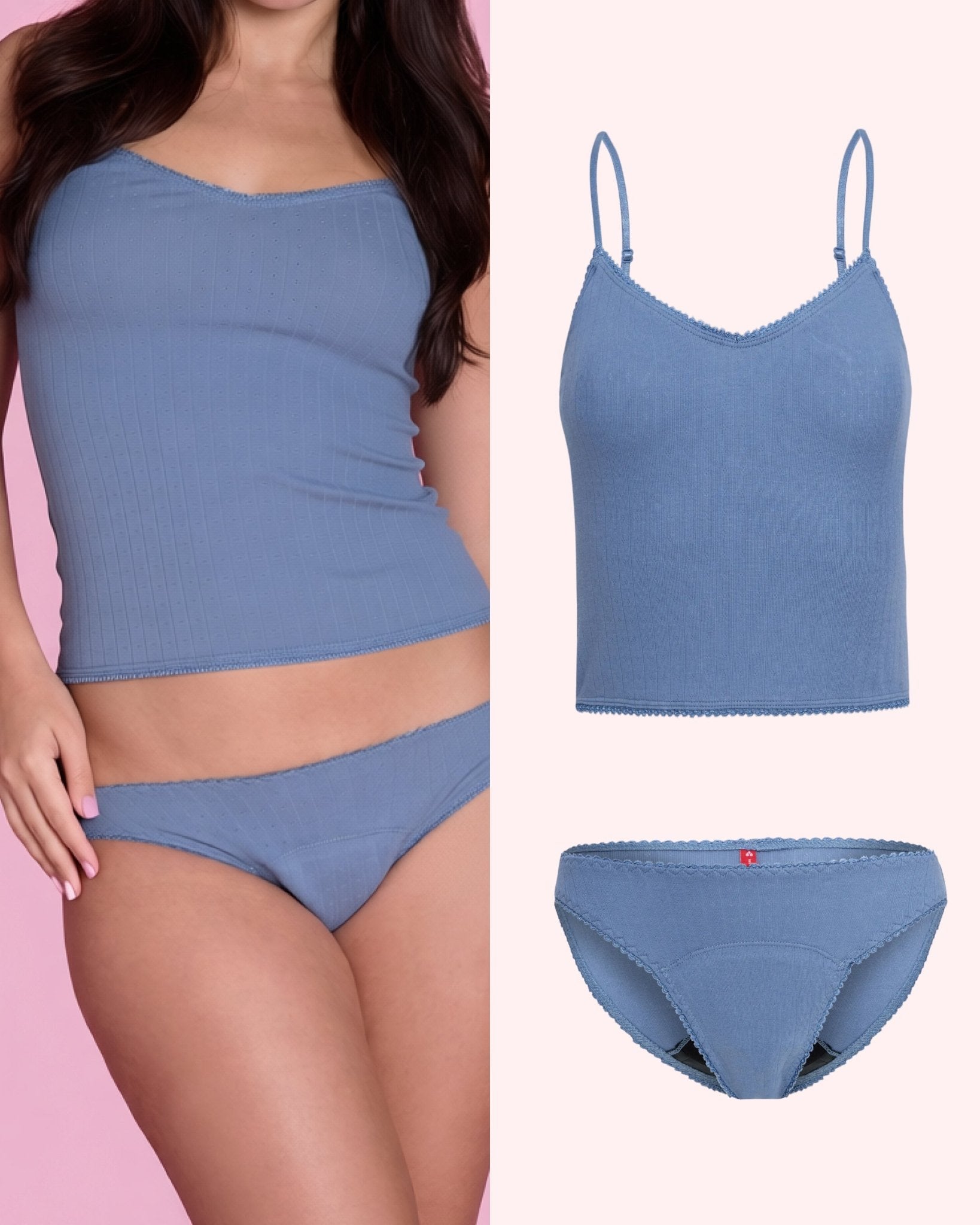 Set: Pointelle Cropped Top & Brief - Extra Strong