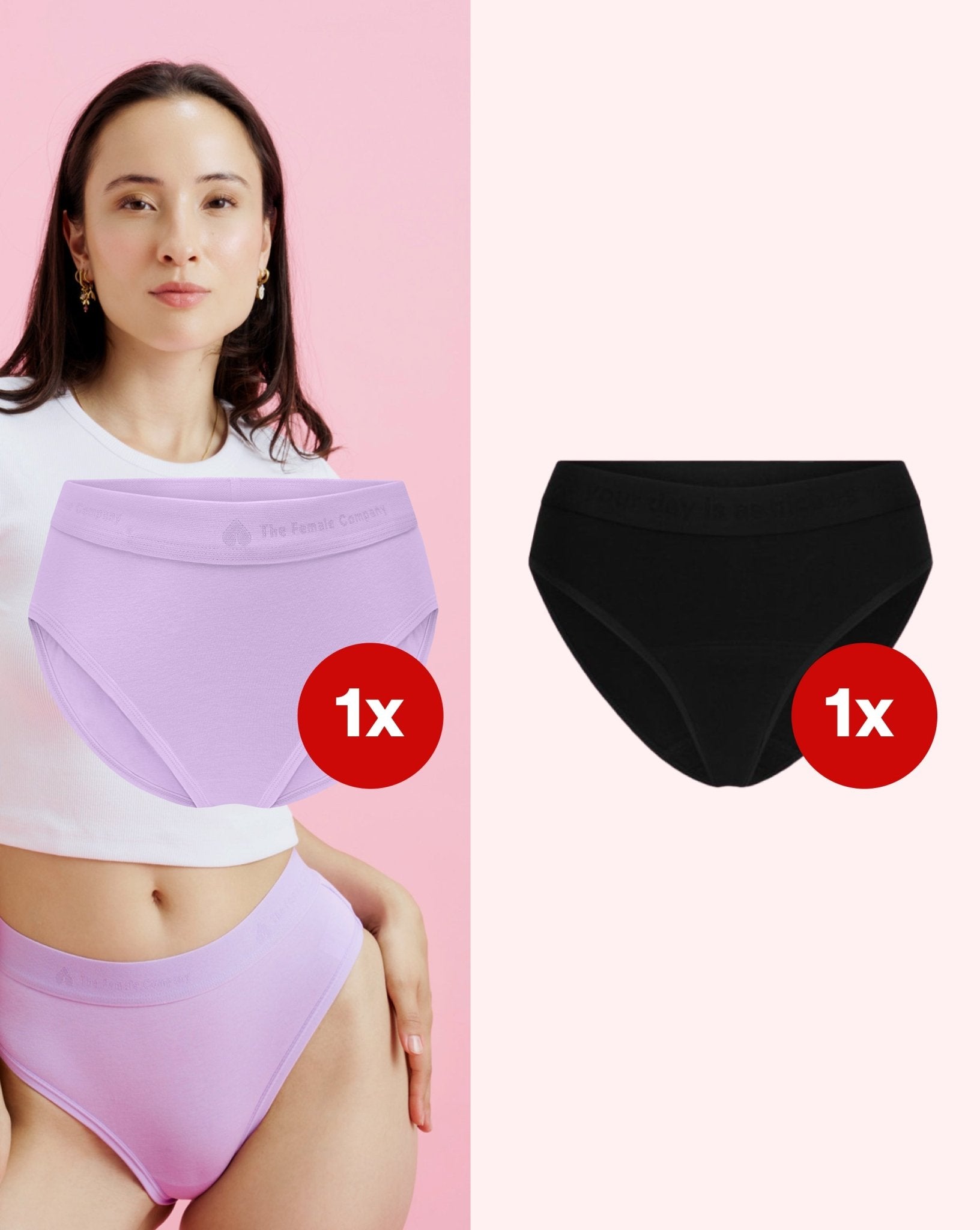 SET: Unterwäsche - 1x Slip Schwarz/ 1x Slip Lavendula