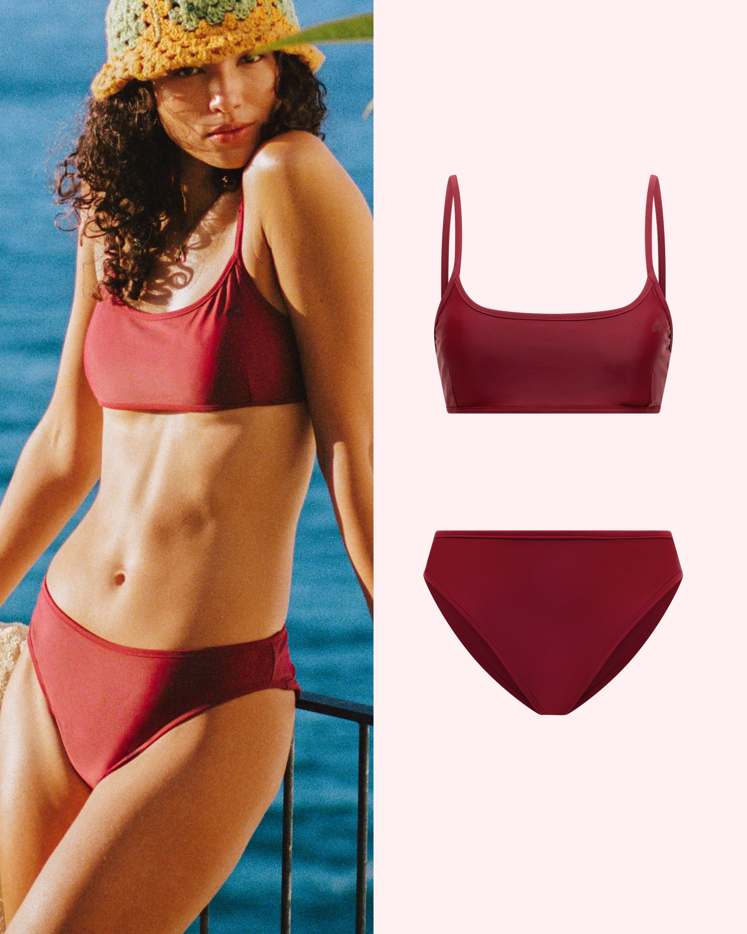 Set: Bikinitop & Perioden Bademode Slip