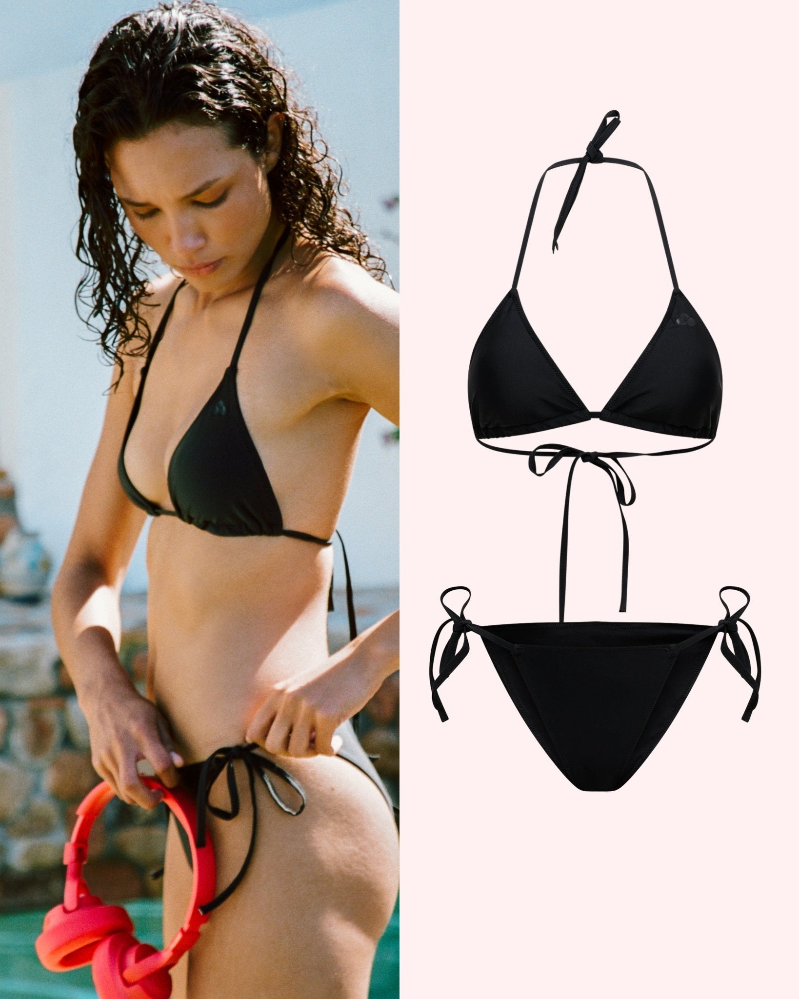 Set: Bikinitop Triangle & Tie Slip