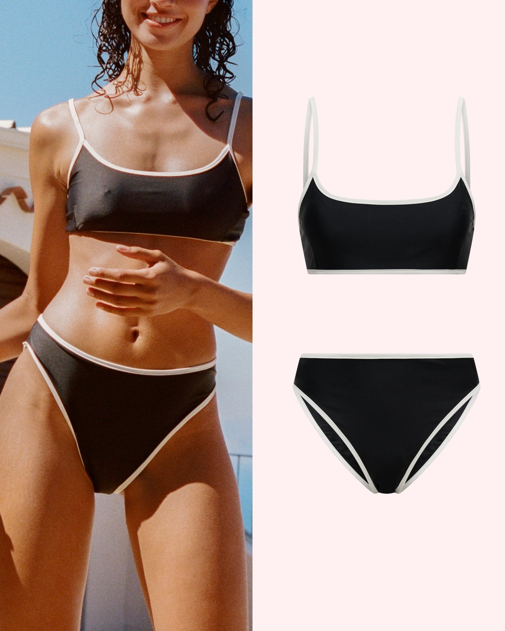 Set: Bikinitop & Perioden Bademode High Waist