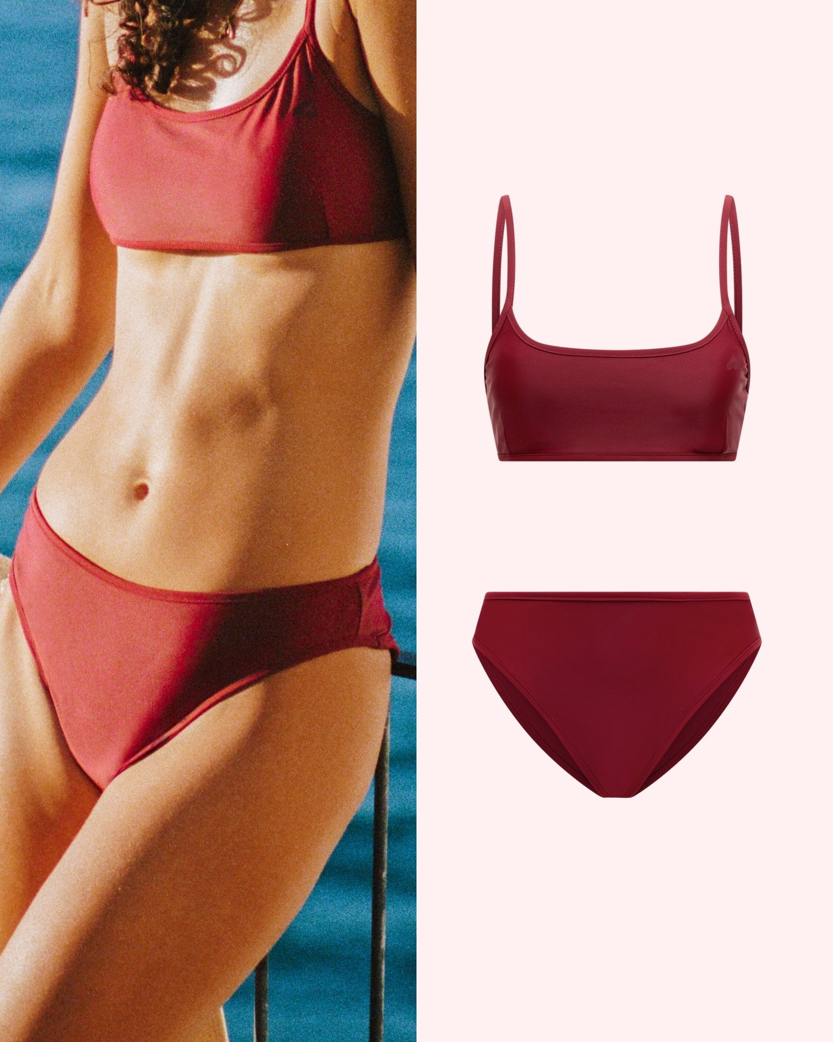 Set: Bikinitop & Perioden Bademode High Waist