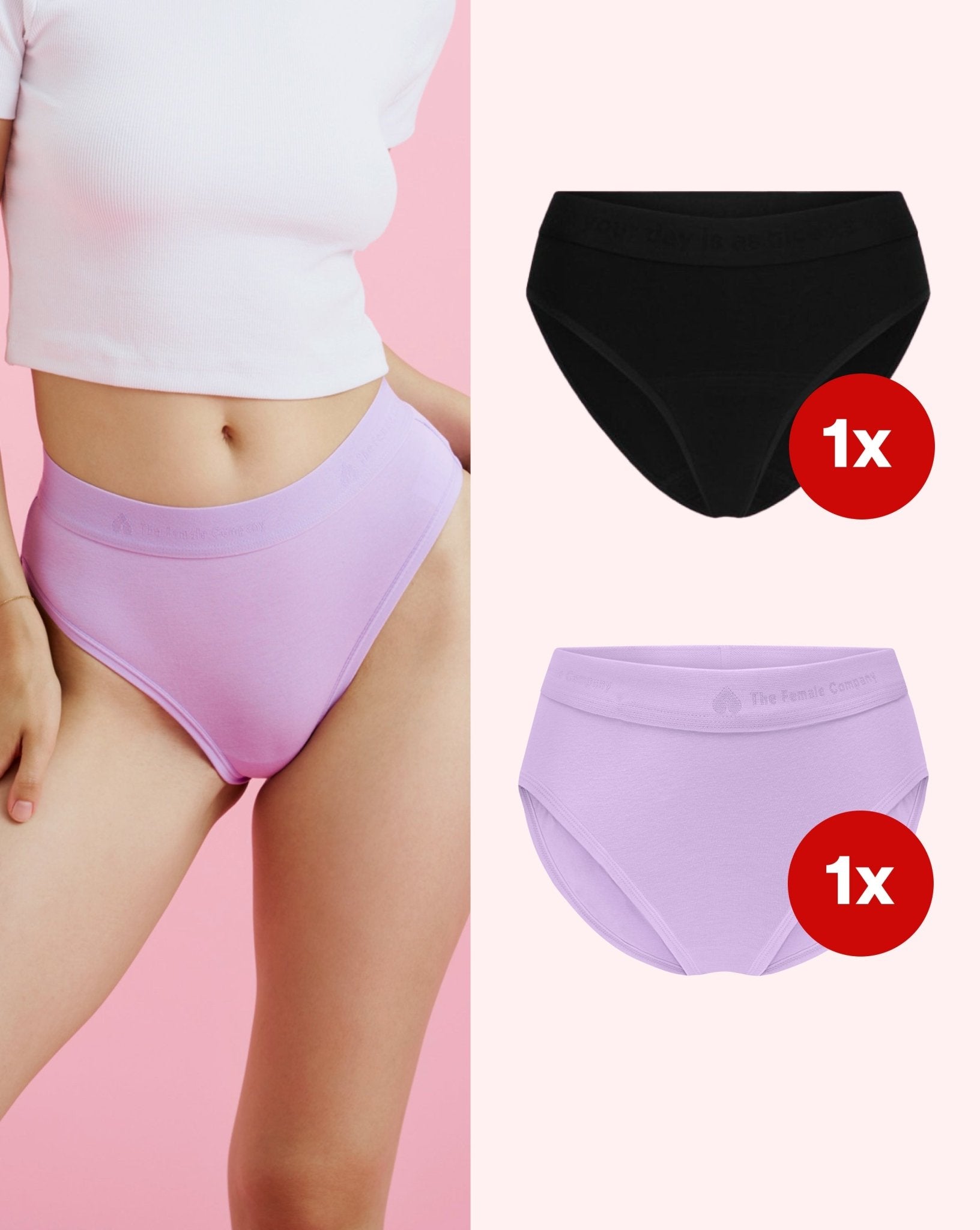 SET: Unterwäsche - 1x Slip Schwarz/ 1x Slip Lavendula